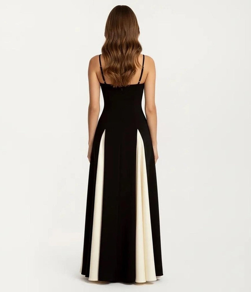 Black & Ivory Stripe Gown – Unique Vintage