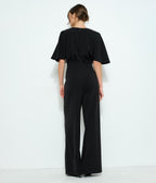 Black Kimono Sleeve Jumpsuit - Unique Vintage - Womens, BOTTOMS, ROMPERS AND JUMPSUITS