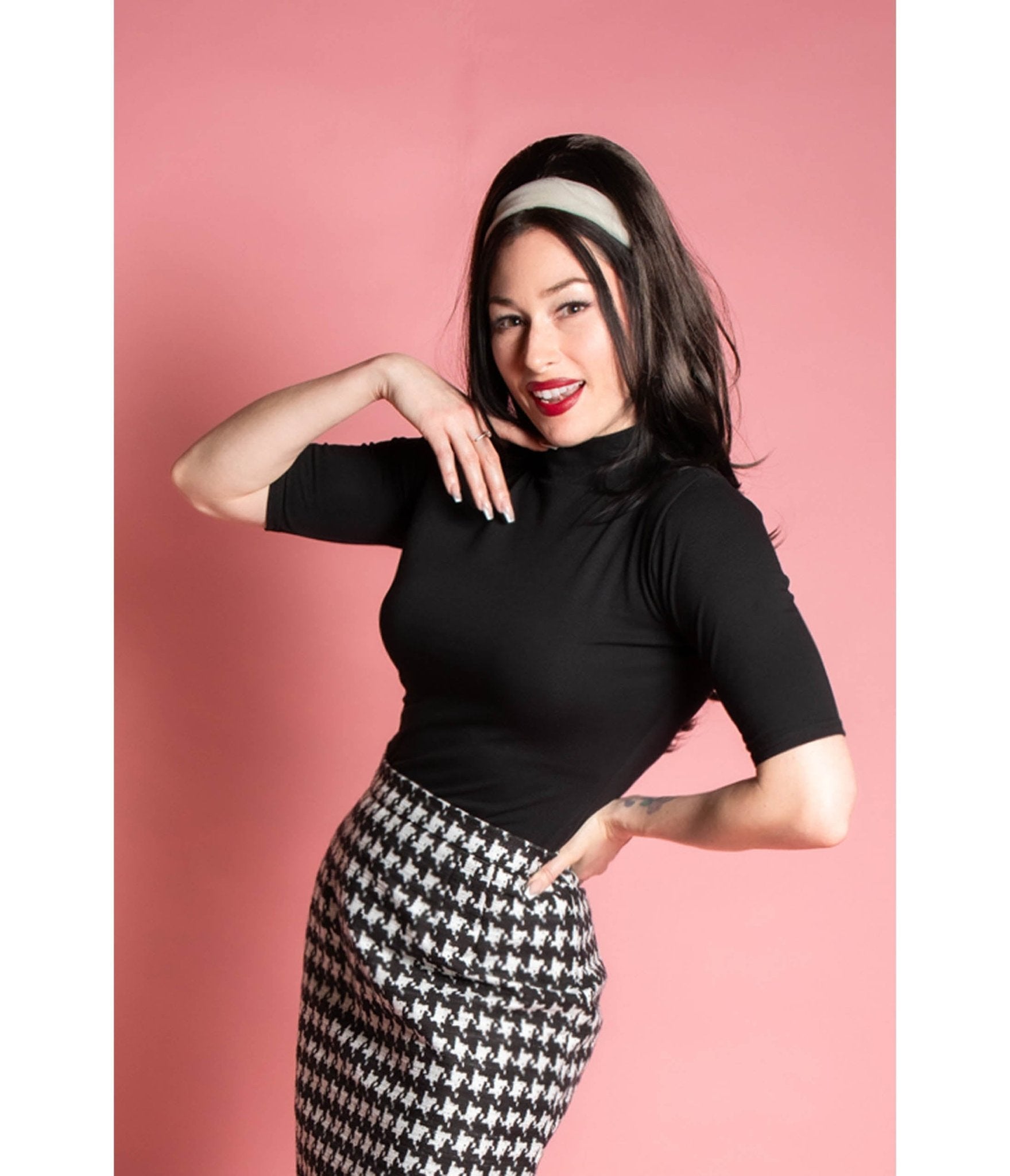 Black Knit Denise Top - Unique Vintage - Womens, TOPS, KNIT TOPS