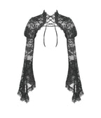 Black Lace Bolero - Unique Vintage - Womens, TOPS, KNIT TOPS