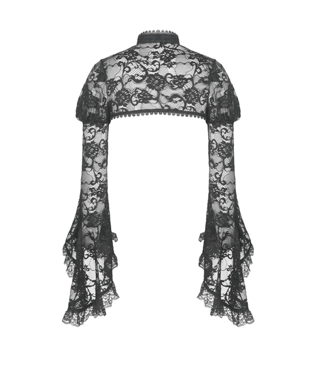 Black Lace Bolero - Unique Vintage - Womens, TOPS, KNIT TOPS