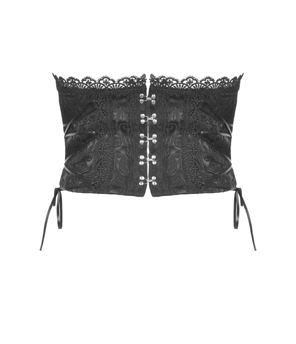 Black Lace Corset - Unique Vintage - Womens, ACCESSORIES, LINGERIE