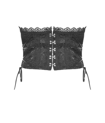 Black Lace Corset - Unique Vintage - Womens, ACCESSORIES, LINGERIE