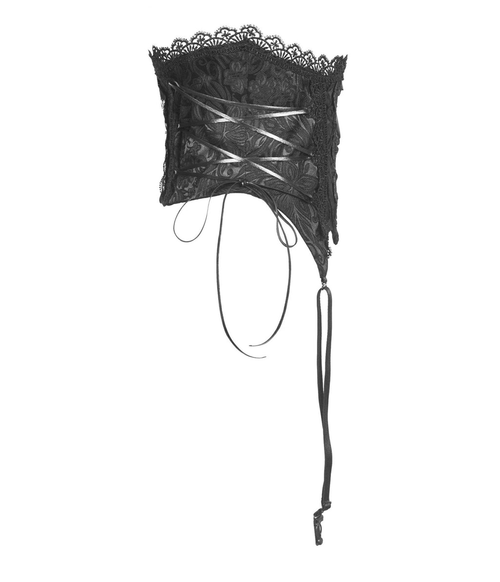 Black Lace Corset - Unique Vintage - Womens, ACCESSORIES, LINGERIE