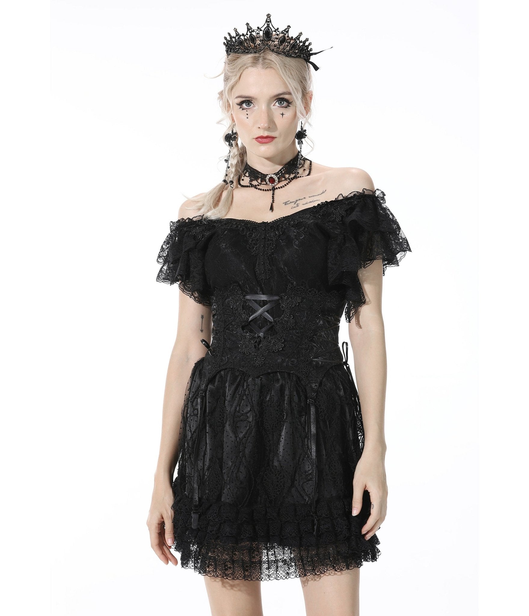 Black Lace Corset - Unique Vintage - Womens, ACCESSORIES, LINGERIE