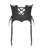 Black Lace Corset - Unique Vintage - Womens, ACCESSORIES, LINGERIE