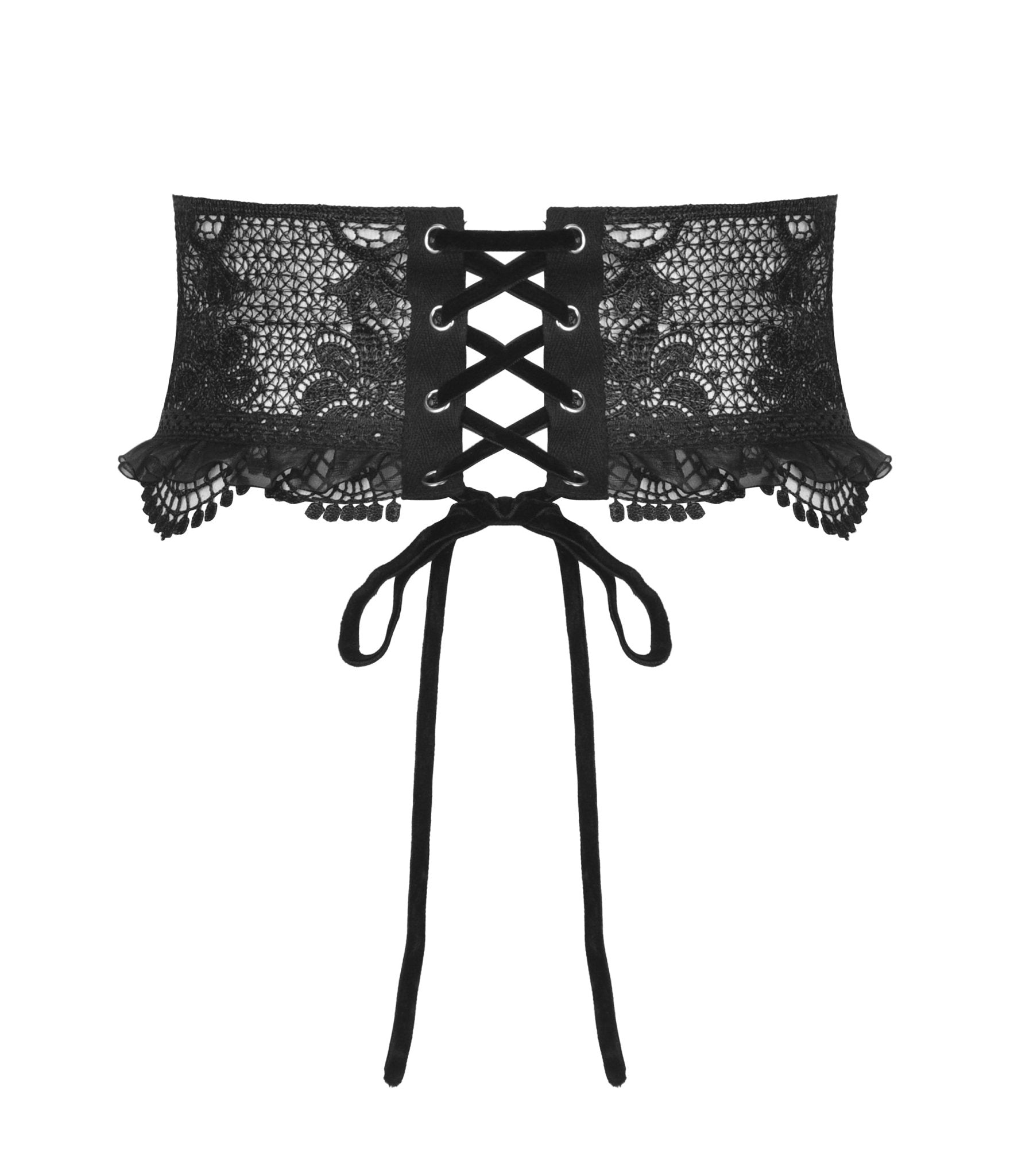 Black Lace Corset Belt - Unique Vintage - Womens, ACCESSORIES, BELTS