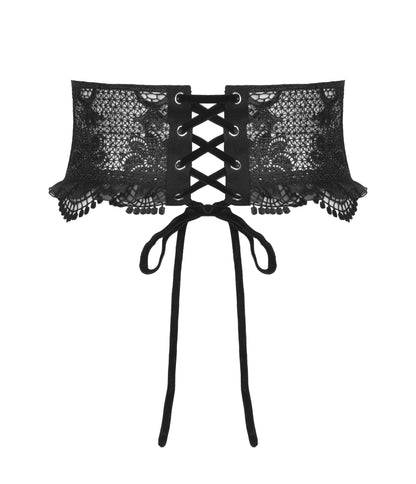 Black Lace Corset Belt - Unique Vintage - Womens, ACCESSORIES, BELTS