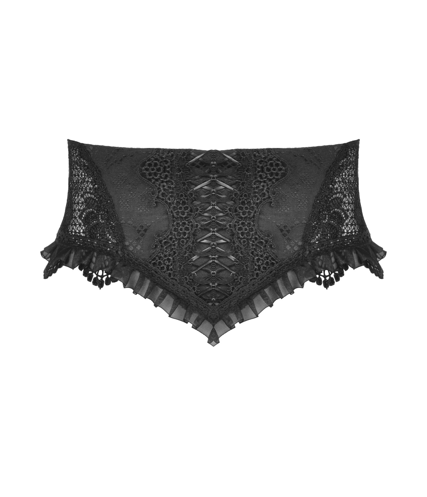 Black Lace Corset Belt - Unique Vintage - Womens, ACCESSORIES, BELTS