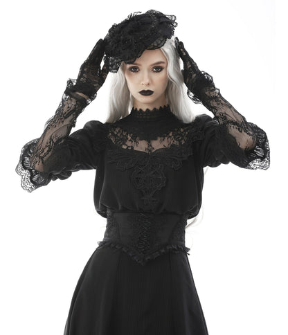 Black Lace Corset Belt - Unique Vintage - Womens, ACCESSORIES, BELTS