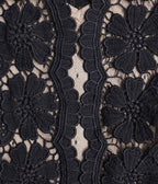 Black Lace Mesh Ruffled Midi Dress - Unique Vintage - Womens, DRESSES, MIDI