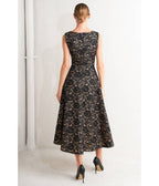 Black Lace Woven Midi Dress - Unique Vintage - Womens, DRESSES, MIDI