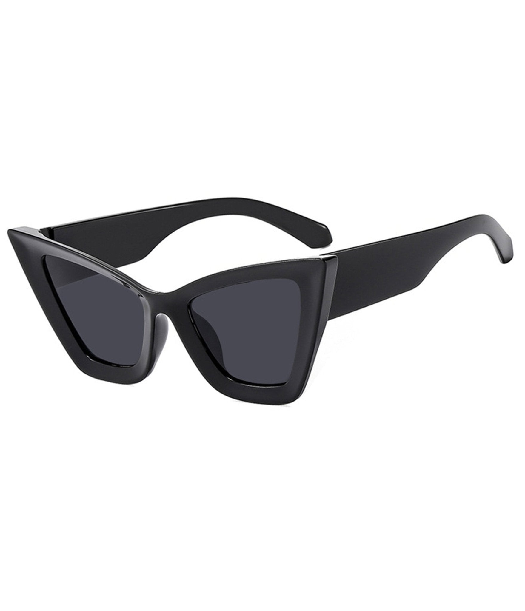 Black Large Frame Cat Eye Sunglasses - Unique Vintage - Womens, ACCESSORIES, SUNGLASSES
