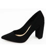 Black Leatherette Block Heels