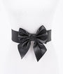 Black Leatherette Bow Cinch Belt