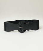 Black Leatherette Cinch Belt - Unique Vintage - Womens, ACCESSORIES, BELTS