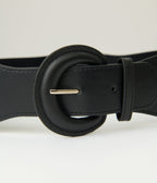 Black Leatherette Cinch Belt - Unique Vintage - Womens, ACCESSORIES, BELTS