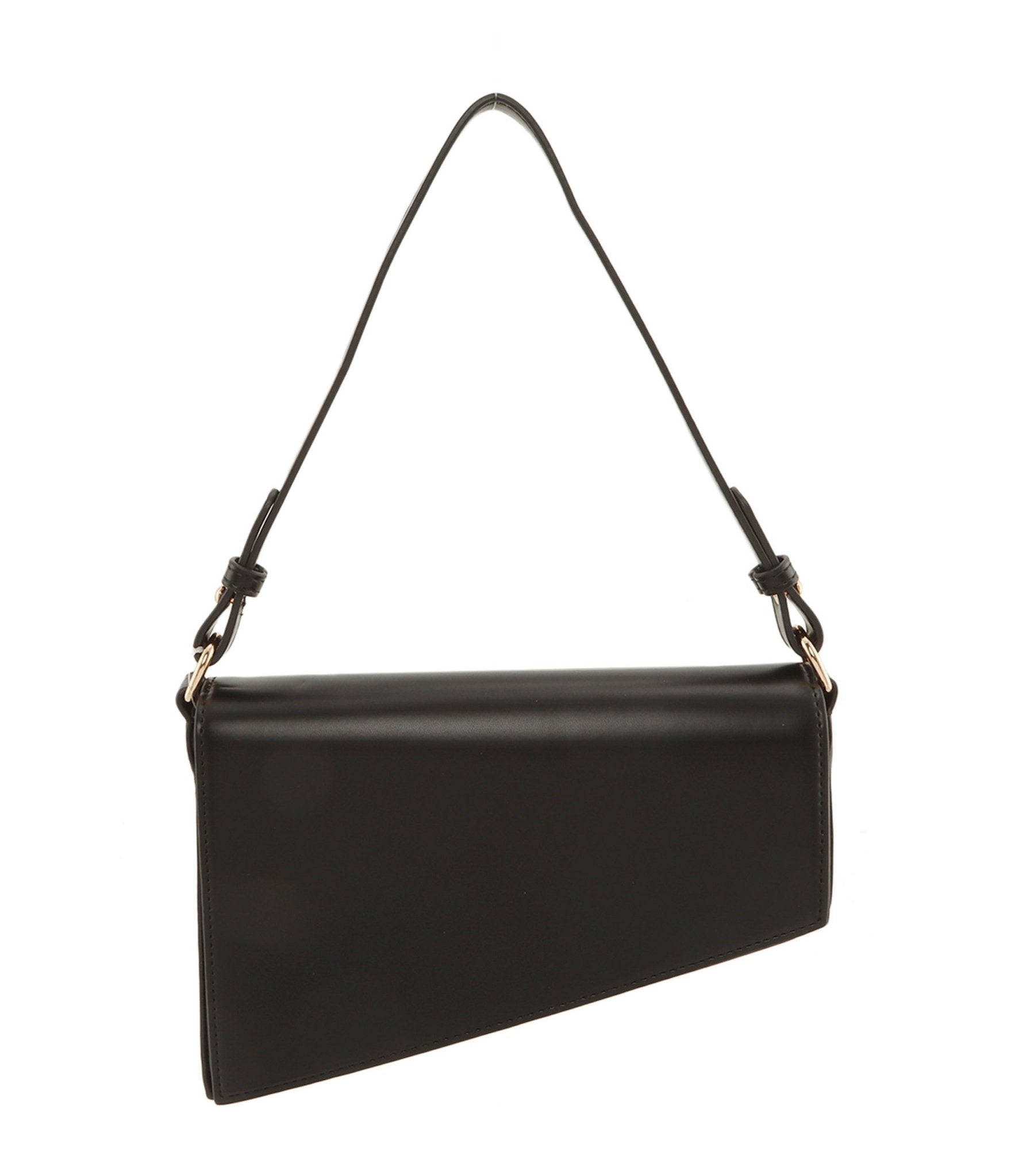 Black Leatherette Geometric Shape Shoulder Bag - Unique Vintage - Womens, ACCESSORIES, JEWELRY