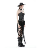 Black Leatherette Holster Belt - Unique Vintage - Womens, ACCESSORIES, BELTS