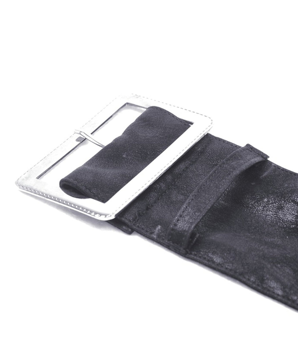 Black Leatherette Holster Belt - Unique Vintage - Womens, ACCESSORIES, BELTS