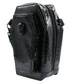 Black Leatherette Mini Coffin Crossbody Purse - Unique Vintage - Womens, ACCESSORIES, HANDBAGS