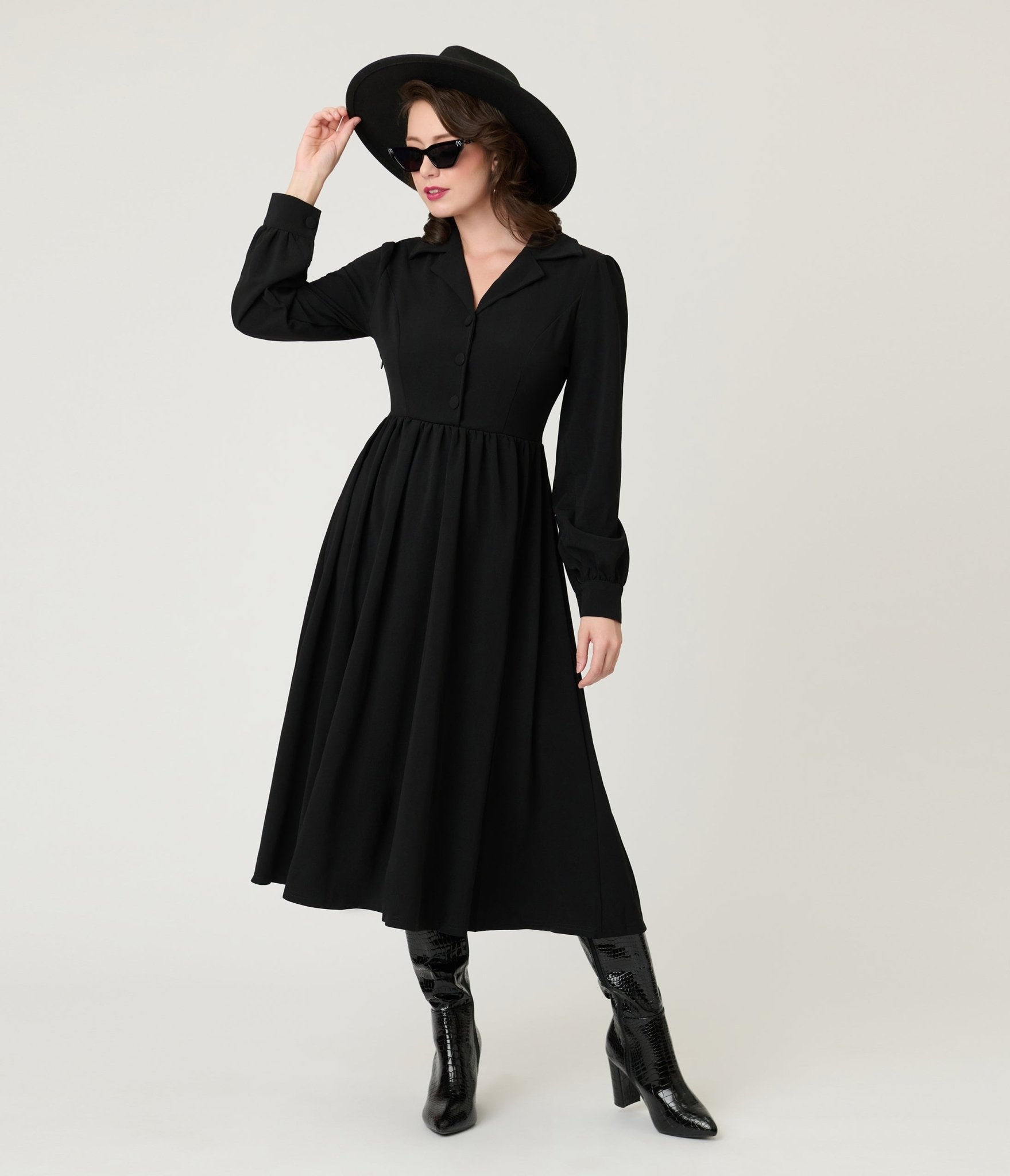 midi black dresses Mock neck mesh dress Black / Large Effortless polish Midi-Length Black Designer Cocktail Dress