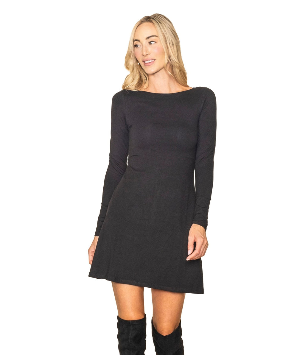 Black Long Sleeve Tunic Dress S/4 Black Long Sleeve Tunic Dress S/4