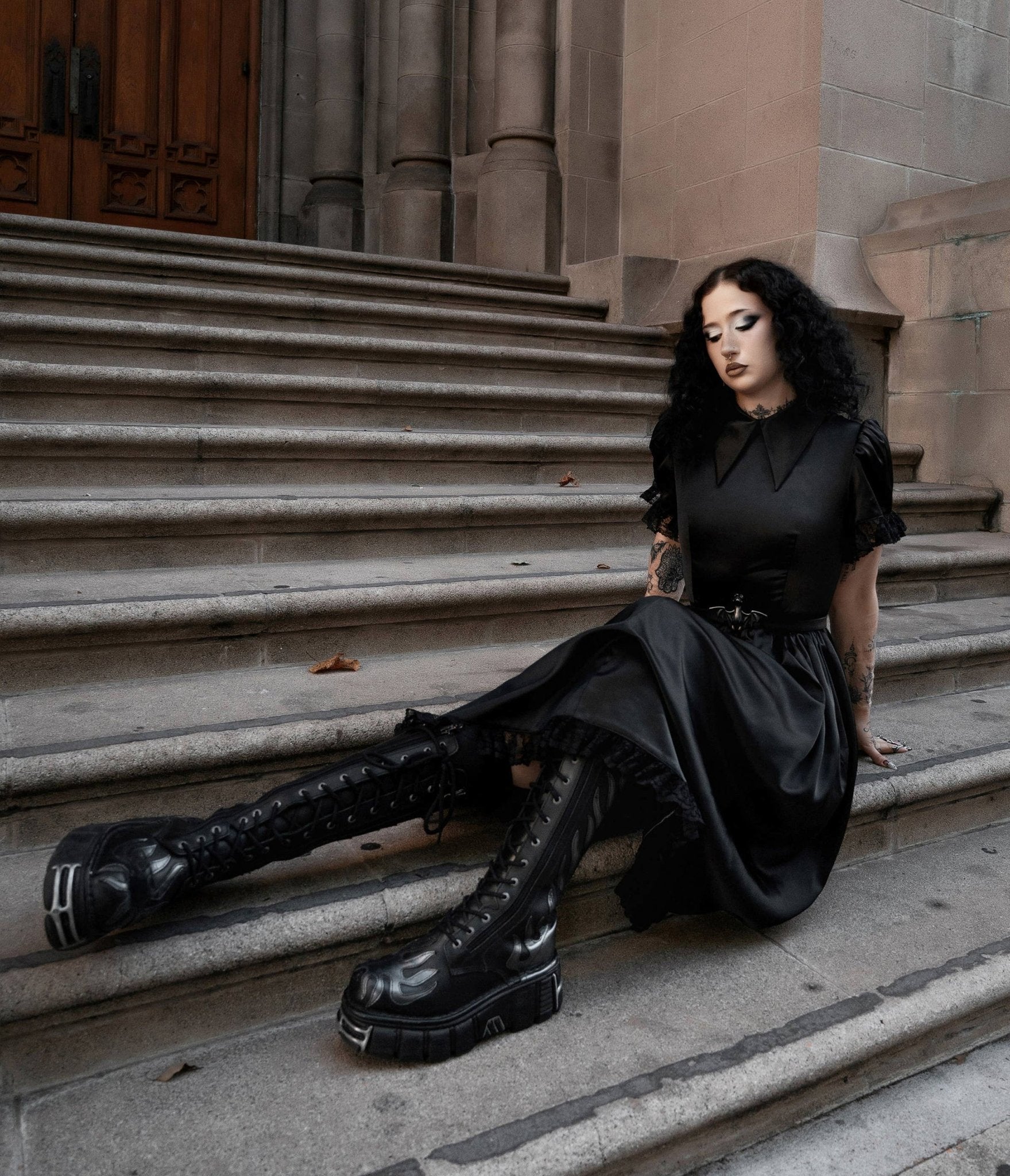 Black Lullaby Dress - Unique Vintage - Womens, DRESSES, A - LINE