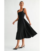 Black Lyra Muse Midi Dress - Unique Vintage - Womens, DRESSES, PROM AND SPECIAL OCCASION