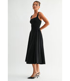 Black Lyra Muse Midi Dress - Unique Vintage - Womens, DRESSES, PROM AND SPECIAL OCCASION
