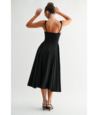 Black Lyra Muse Midi Dress - Unique Vintage - Womens, DRESSES, PROM AND SPECIAL OCCASION
