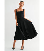 Black Lyra Muse Midi Dress - Unique Vintage - Womens, DRESSES, PROM AND SPECIAL OCCASION