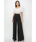 Black Marsala Palazzo Pants - Unique Vintage - Womens, BOTTOMS, PANTS