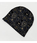 Black Masonic Knit Beanie - Unique Vintage - Womens, ACCESSORIES, HATS