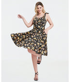 Black Meowgical Galaxy Swing Dress - Unique Vintage - Womens, DRESSES, SWING