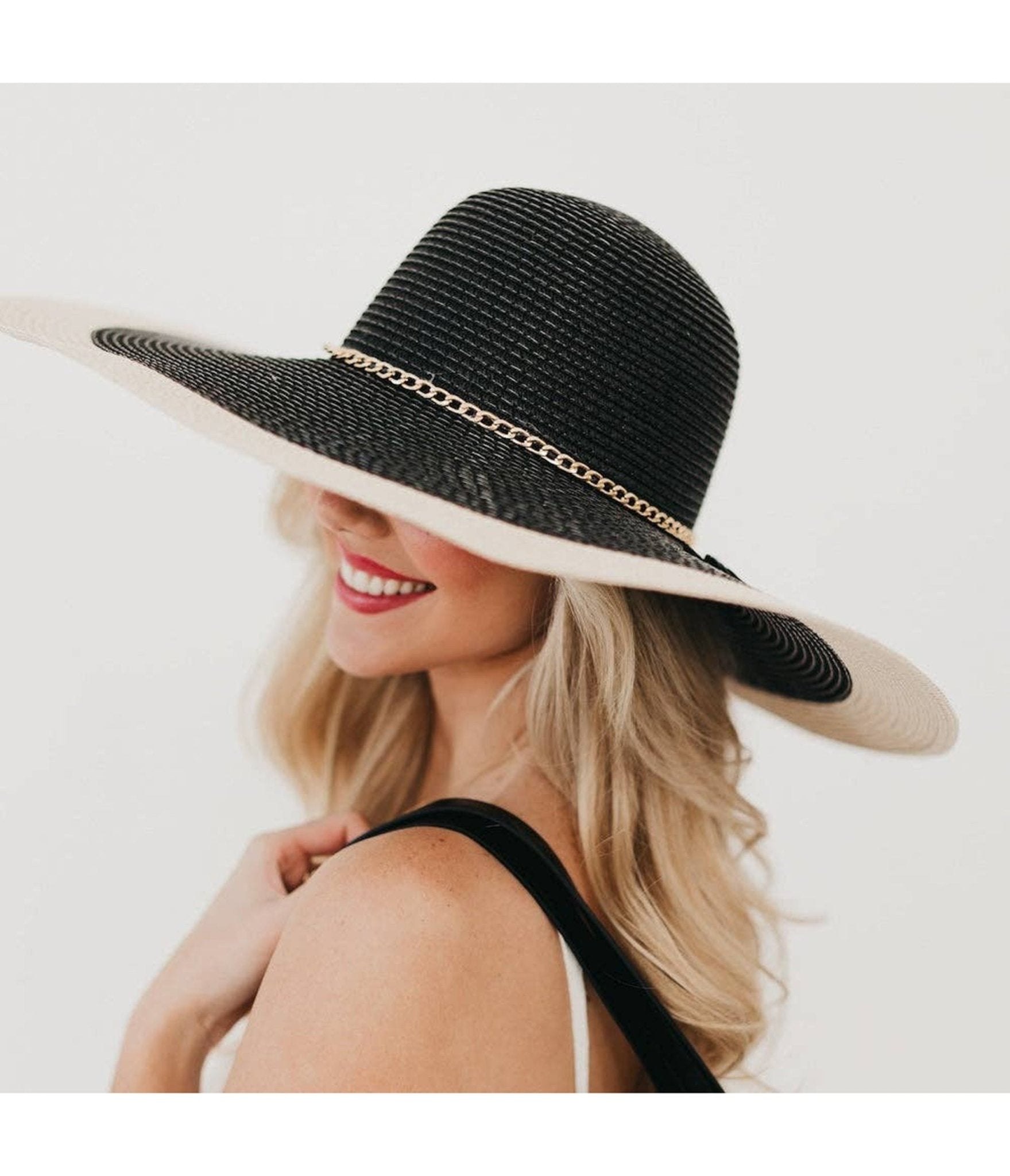 Black Miami Summer Wide Floppy Hat - Unique Vintage - Womens, ACCESSORIES, HATS