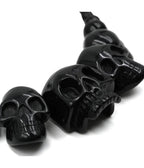 Black Multi Skull Beaded Necklace - Unique Vintage - Womens, ACCESSORIES, JEWELRY