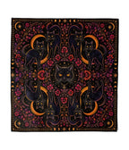 Black Nine Lives Cat Print Hair Scarf - Unique Vintage - Womens, ACCESSORIES, HAIR