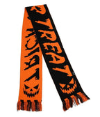 Black & Orange Trick Or Treat Knit Scarf - Unique Vintage - Scarves