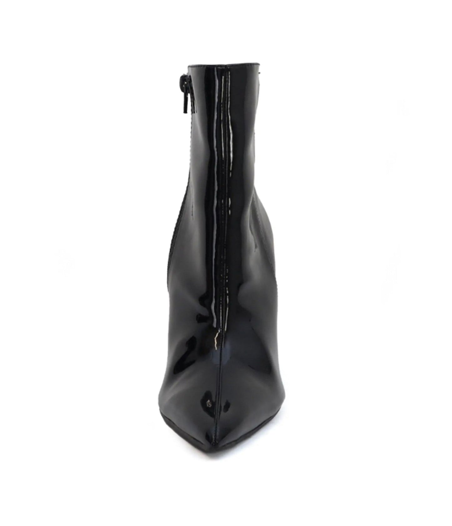 Black Patent Wedge Booties - Unique Vintage - Womens, SHOES, BOOTS