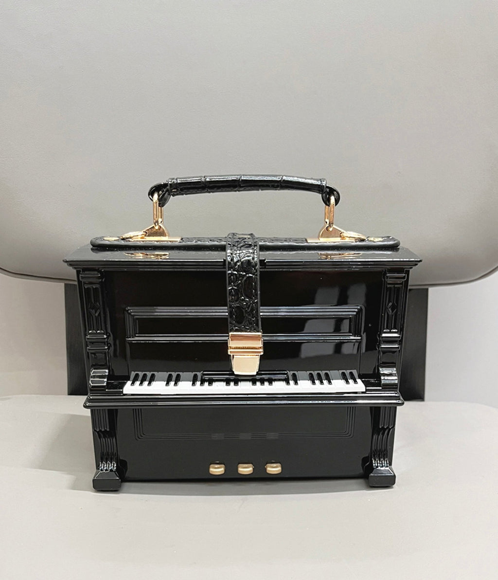 Black Piano Crossbody Bag - Unique Vintage - Womens, ACCESSORIES, HANDBAGS