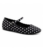 Black Polka Dot Mary Jane Flats - Unique Vintage - Womens, SHOES, FLATS