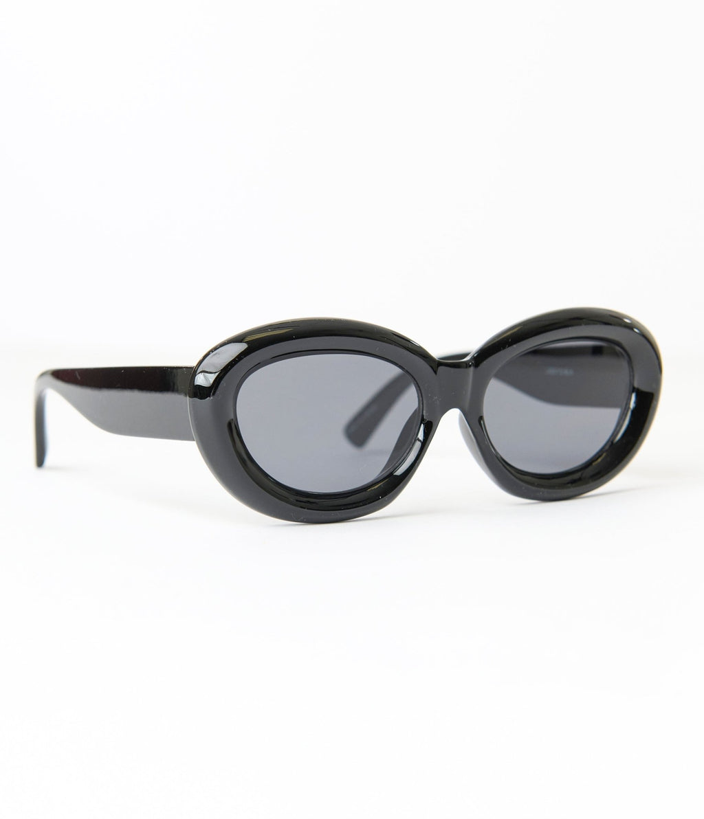 Black Puffy Sunglasses - Unique Vintage - Womens, ACCESSORIES, SUNGLASSES