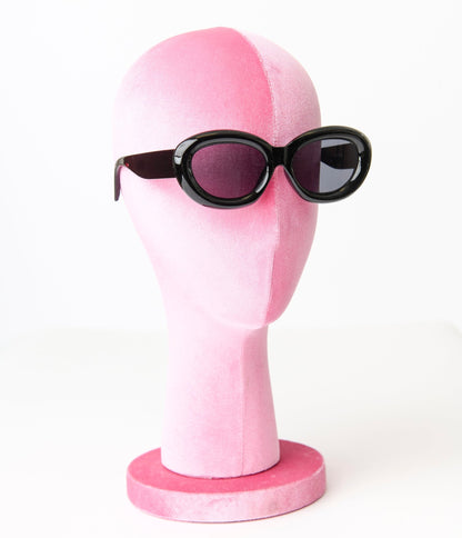 Black Puffy Sunglasses - Unique Vintage - Womens, ACCESSORIES, SUNGLASSES
