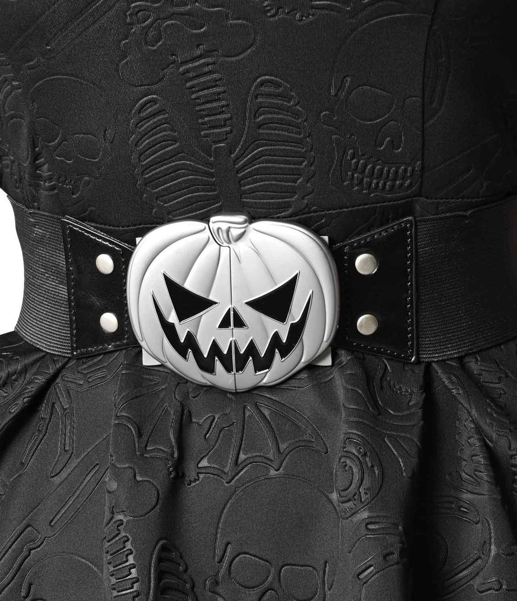 Black Pumpkin Cinch Belt - Unique Vintage - 