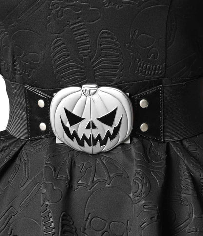 Black Pumpkin Cinch Belt - Unique Vintage - 