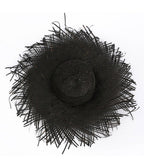 Black Raffia Frayed Edge Hat - Unique Vintage - Womens, ACCESSORIES, HATS