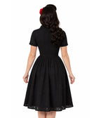 Black & Red Polka Dot Bow Swing Dress - Unique Vintage - Womens, DRESSES, SWING