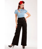 Black Sailor Pants - Unique Vintage - Womens, BOTTOMS, PANTS
