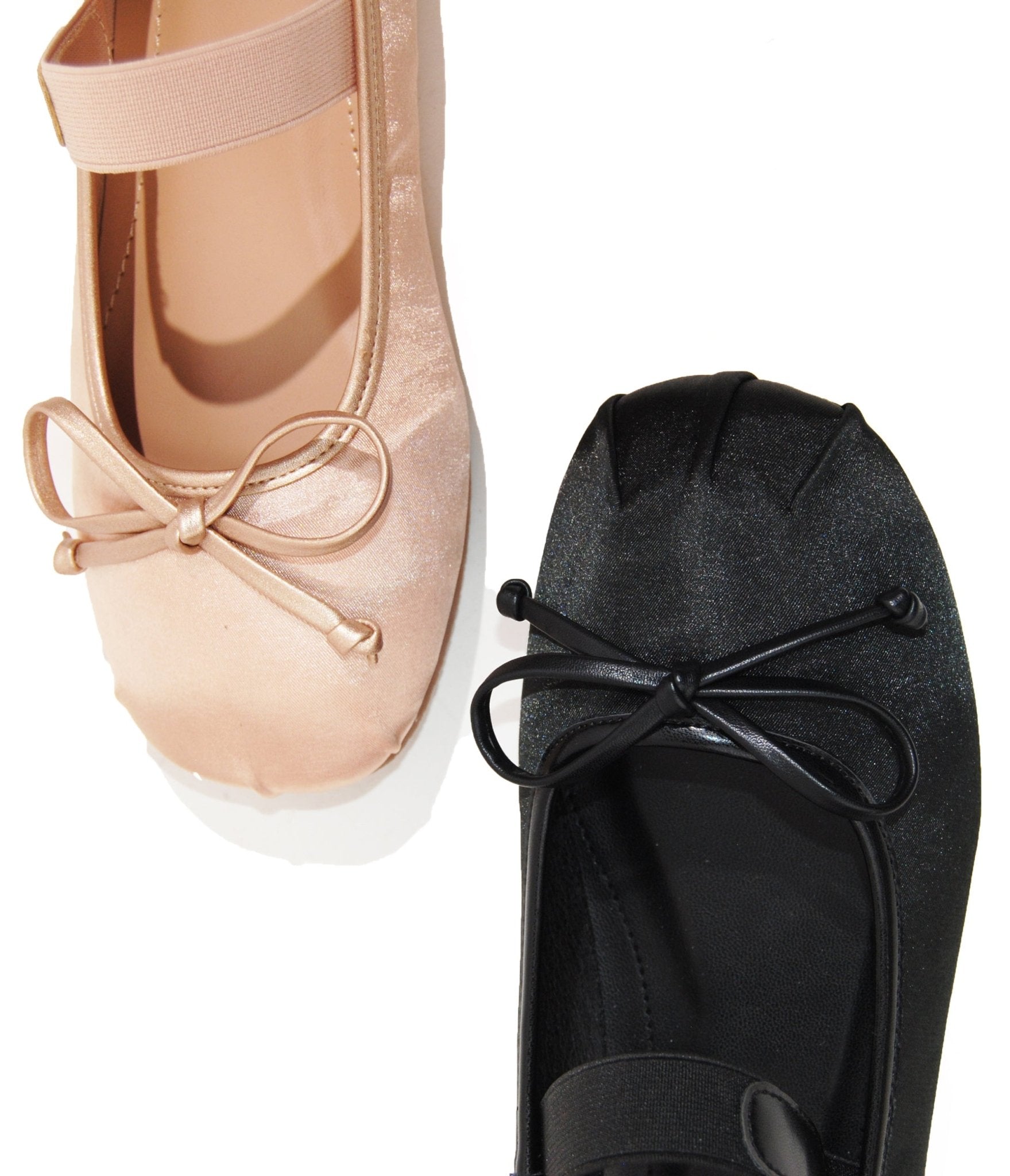 Black Satin Mary Jane Flats - Unique Vintage - Womens, SHOES, FLATS